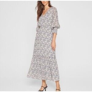 Club Monaco Smocked Cuff Maxi Dress Lined Sz 4
